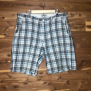 Mens Plaid Shorts Blue 38W